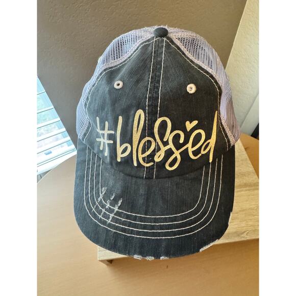 #Blessed Distressed Trucker Cap – Adjustable - Picture 2 of 7